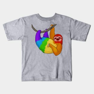 Rainbow Pride Sloth Kids T-Shirt